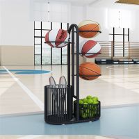 家用置球架篮球架球框足球羽毛球拍运动健身用品收纳筐篮球收纳架