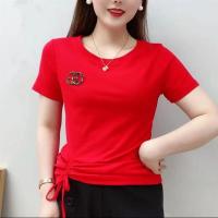 2021年夏季新款韩版妈妈装大码短袖t恤女上衣透气潮烫砖打底衫