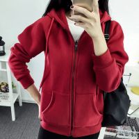 2021新款秋冬季休闲运动外套女韩版宽松加绒加厚卫衣开衫拉链连帽