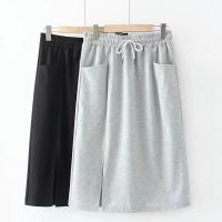 棉质半身裙臀运动长裙高腰中长款一步裙开叉休闲包女2021夏季新款