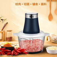 新飞绞肉机家用商用电动小型饺打肉馅搅拌碎菜蒜蓉泥多功能料理神器绞辣椒机绞菜绞肉馅机婴儿辅食机蒜蓉机-2L-加厚玻璃碗