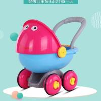 新款幼儿学步车带音乐防侧翻宝宝购物车可调速球球车儿童礼物玩具 蓝红