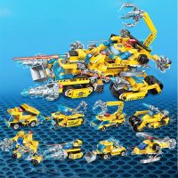 启蒙1408极速锋影战车变形合体工程车兼容乐高积木拼装玩具男孩 极速锋影战车1408[622片]