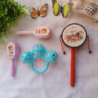 4件套婴儿摇铃拨浪鼓套餐吉祥拨浪鼓新生幼儿0-1岁宝贝幼儿玩具 浅色4件套_