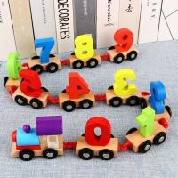 木制早教1-2-3岁益智数字火车玩具宝宝木质拼装积木男女孩智力 木质小火车