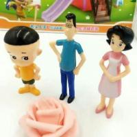 新品款 大头儿子小头爸爸家具套装 儿童过家家玩具 公仔一家人三口