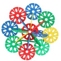 儿童加厚大号雪花片塑料拼装插花王积木幼儿园3-6岁宝宝益智玩具 花王积木10片[袋装]+图纸