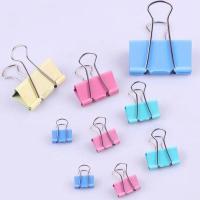 彩色长尾夹小夹子大小号文件夹试卷夹书夹燕尾夹铁票据夹办公文具 彩色15mm[散装12个]