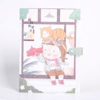 三年二班 麻球换装记8入文件收纳袋女生可爱卡通创意试卷文件袋 飞行家+贴纸随机