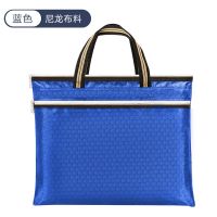 A4文件袋帆布公文包多层手提试卷收纳补习袋档案袋韩版中小学生用 蓝色-088