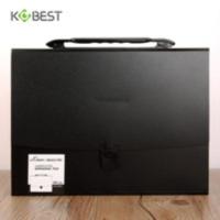 A4多层风琴包文件夹学生风琴文件夹插页文件袋 手提书夹子试卷夹 康百9004-黑色