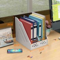 文件夹收纳盒多层桌面办公用品文件框资料架多功能书立架文件夹架 白色A款