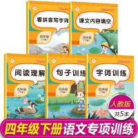 人教版四年级上下册语文专项训练阅读理解训练看拼音写字句子训练 四年级下册 看拼音写字词