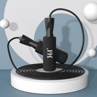 361度无绳钢丝跳绳健身减肥燃脂瘦身成人小学生中考专业竞速专用 精钢轴承款曜石黑[柔软泡棉手柄/绳长2.8M/长度可调节