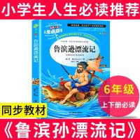 鲁滨逊漂流记汤姆索亚历险记六年级下册必读书目课外书快乐读书吧 鲁滨逊漂流记[彩版]