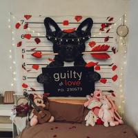 背景布ins风挂布挂毯北欧简约卧室宿舍房间清新植物床头装饰墙布 黑色狗狗 95*75cm+工具包