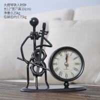 北欧音乐铁人座钟摆件创意床头小提琴吉他时钟家居客厅装饰品摆设 B款大提琴