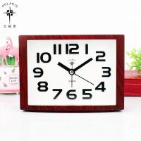 闹钟学生静音床头创意音乐功能简约闹铃夜灯儿童时钟电子小闹钟表 [单音]红木色2351