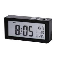 电子闹钟男女学生时钟简约静音宿舍夜光智能钟表卧室闹铃床头超响 黑色 顶配版(中文)