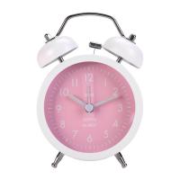 得力8802学生创意床头时钟时尚小闹钟多功能电子迷你静音带夜光 8802粉