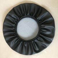 皮革全包圆形凳子套升降椅吧台椅套罩餐厅凳子套罩美容理发凳子套 单层皮革[黑色] 直径31cm侧边10cm