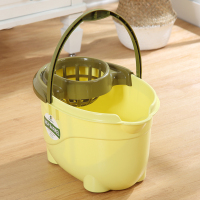 塑料家用手压拖地桶抹布拖把拧干甩干地拖桶大号带滚轮挤水脱水桶 绿色