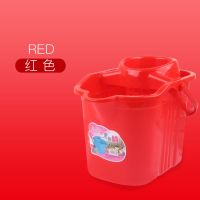 家用手动挤水桶手压地拖桶拖地拖把桶塑料旋转清洁单桶老式墩布桶 0885大红色
