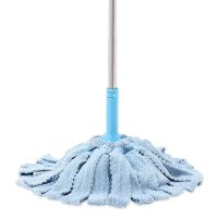 自拧水大号免手洗拖把旋转家用瓷砖木地板毛巾拖布吸水钢杆墩布头 22mm管径钢杆48cm珊瑚_随机发个坏的h