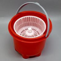 手压旋转拖把桶小单桶迷你脱水桶墩布拖布桶单独甩干桶沥水筒 塑料篮小单桶(红色)
