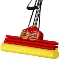 [邦洁好太太加强杆]海绵拖把免手洗滚轮挤水家用胶棉吸水拖把头 中国红 小号27cm共1头 普通特价颜色随机