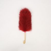 羊毛掸鸡毛掸子除尘家用不掉毛可伸缩客厅清洁扫灰蜘蛛网神器车用 酒红色 弯杆中号羊毛掸[毛区30cm]