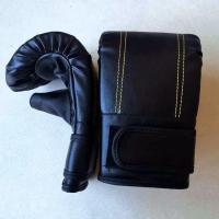 拳击手套儿童散打拳击套成人格斗搏击拳套加厚拳击3-12岁拳击手套 成人普通黑色款12以上