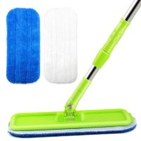 知微美平板拖把粘扣式木地板打蜡拖把地板精油保养拖把干湿两用 绿色