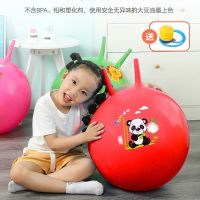 [加厚]羊角球加厚加大幼儿园防爆耐磨蹦蹦球小孩户外感统训练球 25cm小号随机色 送脚踏充气泵(无礼物)