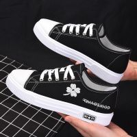 帆布鞋女学生ins百搭新款秋季板鞋女潮休闲鞋韩版小白鞋女平底鞋 黑色 02215 35