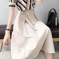 单件/套装 连衣裙两件套女2021夏新款时尚气质套裙显瘦休闲高腰裙 杏色单 裙子 单 裙子 S