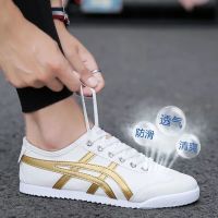 一脚蹬小白鞋女鞋新款夏季百搭网鞋平底透气休闲单鞋子女学生韩版 白金帆布(有鞋带) 35