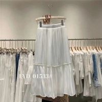 法式复古气质高腰显瘦垂感半身裙女珍珠百褶裙仙女A字裙夏2021年 白色 均码 建议90-120斤