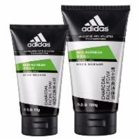 阿迪达斯Adidas男士护肤劲透控油炭爽洁面膏洁面乳套装 阿迪达斯男士洁面乳