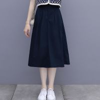 2021夏季新款复古印花开衫上衣半身裙时尚温柔小香风套装两件套女 蓝色单条裙子8396 S 建议90斤以下