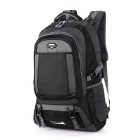 70升大容量防水双肩包男女打工旅行背包书包户外旅游包登山行李包 黑色 小号60升