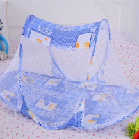 免安装可折叠婴儿蚊帐罩宝宝防摔蚊罩蒙古包小孩bb新生儿童床蚊帐 蓝色 110*60*45 0-3岁宝宝 使用