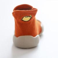 婴儿学步鞋软底防滑宝宝袜子鞋室内走路新生儿男女童秋冬防掉鞋袜 春秋款橘色芒果 18-19内长9-10.5CM