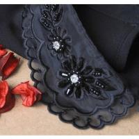 9.9蕾丝衬衣领 刺绣领花DIY花边辅料服装衣领假领子衣服配饰 黑色