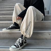 日系男士宽松束脚棉麻透气九分裤夏季薄款青少年休闲阔腿灯笼裤子 卡其色 M