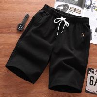 男士短裤子夏季外穿棉麻五分裤宽松休闲潮流加肥加大码亚麻沙滩裤 黑色 L [95-115斤左右]