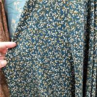 小碎花印花不透雪纺布料衬衫韩版连衣裙化纤服装面料半米价 深绿底 /0.5米