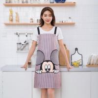 新款米奇时尚可爱防水擦手围裙时尚厨房工作服 条纹红(防水防油+擦手)