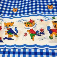 床围布老年小猫钓鱼墙围布小镜帘床头布炕上围墙布床品炕围布 小猫钓鱼