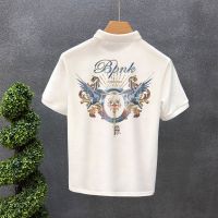 夏季男士polo衫短袖2021新款韩版潮流修身青年个性印花百搭t恤男 42251#白色 S [建议体重90-100斤]